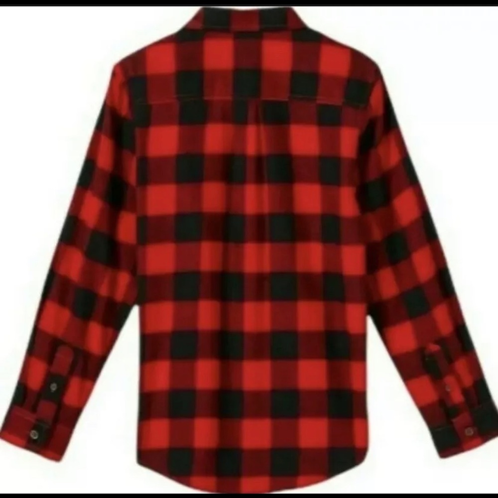 Cat & Jack™ Boys' Shirt Buffalo Check Long Sleeve Button-Down Red/Black XLH(16)